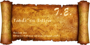 Takács Edina névjegykártya